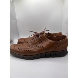 Cole Haan ZERØGRAND Wingtip Oxford Brown Leather Shoes Mens‎ 13 M